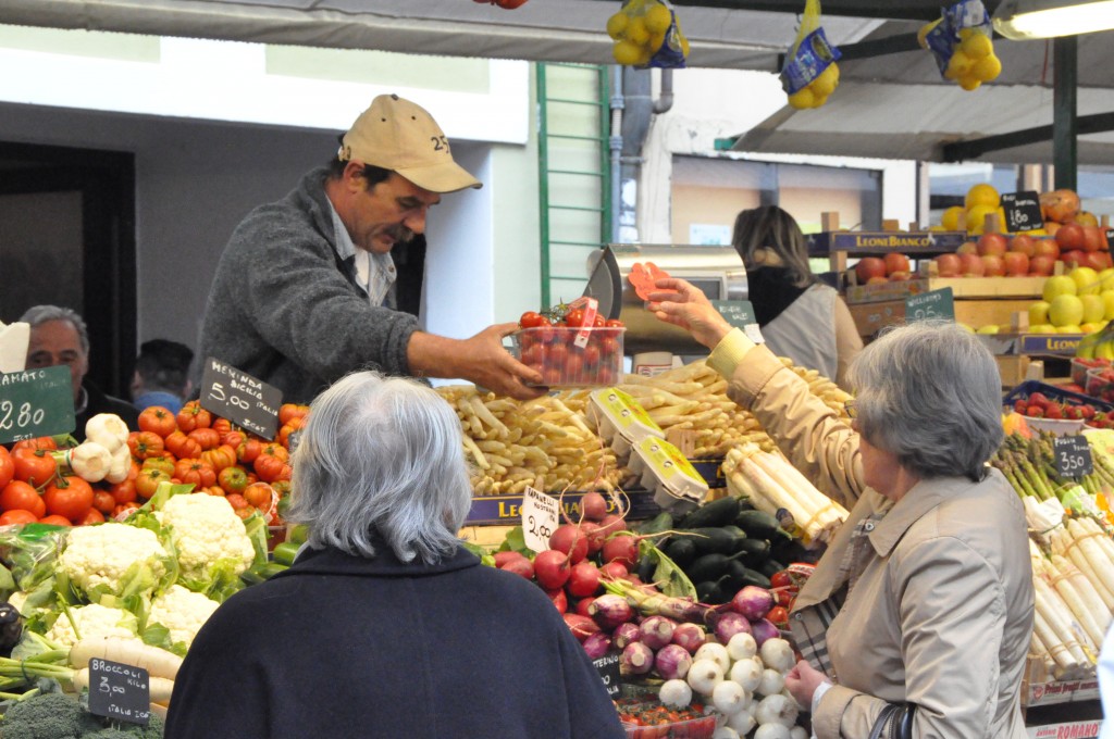 A marketplace in Bolzano