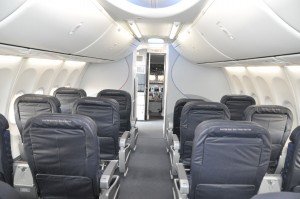 First-class cabin on a 737