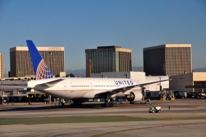 A United jet in Los Angeles