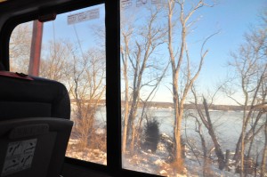 The view from an Acela train to New York