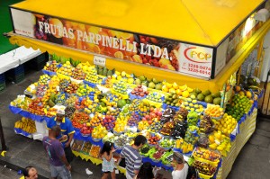 A stall at a market in Säo Paul, Brazil