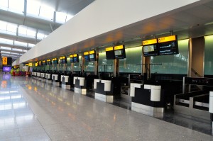 Check-in counters at Heathrow