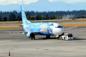 An Alaska Airlines plane in Seattle
