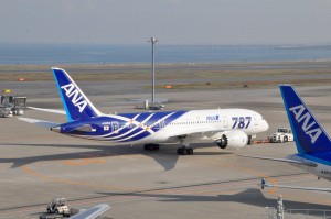 An ANA 787 Dreamliner at Tokyo Haneda