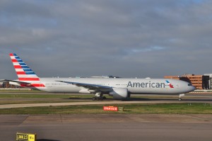 An American plane at London Heathrow