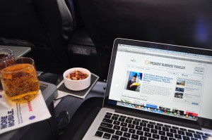 Using Gogo on board an American flight to Chicago