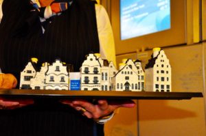 A KLM tradition: Delft Blue miniature Dutch houses