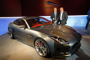 Ian Callum (r.), head of Jaguar design, with FBT's Jonathan Spira 
