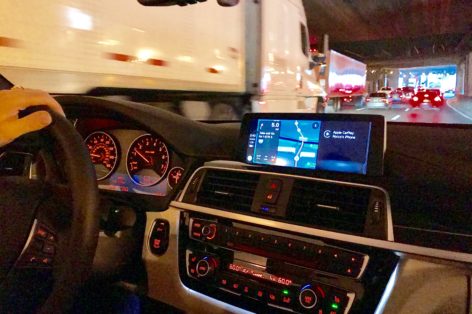 Apple CarPlay Maps app on a 2018 BMW 430i