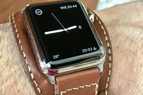Apple Watch Series 2 in stainless steel with faux Hermès cuff band