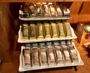 Gold Trump chocolate bars are a staple at Trump Hotels.
