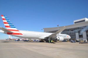 An American Airlines 777 at DFW