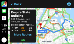 Google Maps in Apple CarPlay